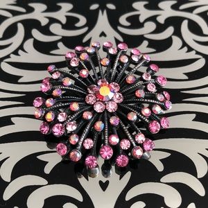 Pink AB Crystal Brooch